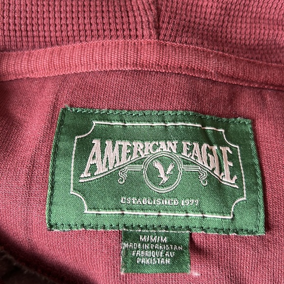 Thick warm burgundy pullover hoodie - Picture 7 of 7